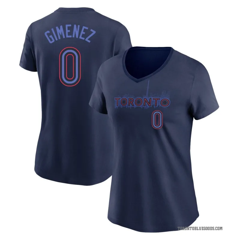 Andres Gimenez Women's Navy Toronto Blue Jays 2024 City Connect V-Neck T-Shirt