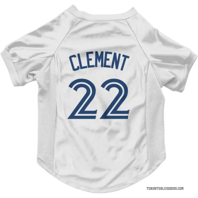 Ernie Clement  White Toronto Blue Jays  Cat & Dog Pet Jersey