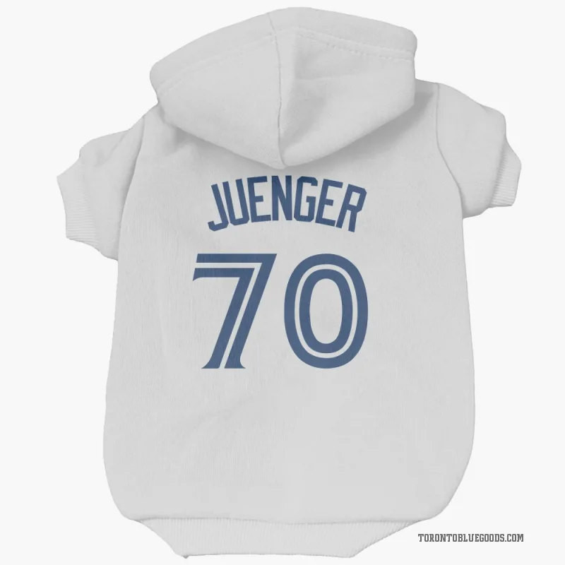 Hayden Juenger  White Toronto Blue Jays  Cat & Dog Pet Hoodie